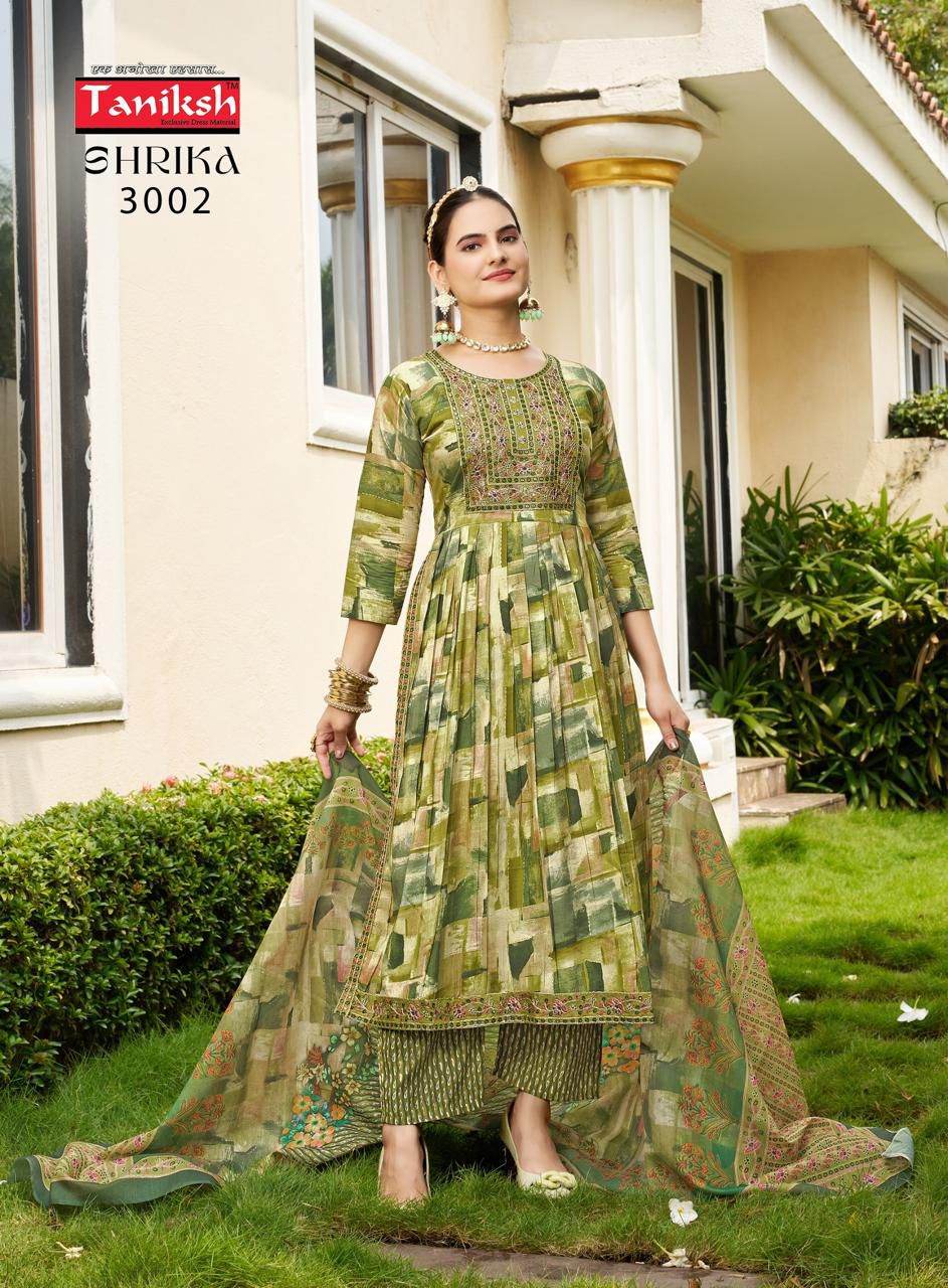 Shrika Vol 3 By Taniksh Muslin Printed Kurti With Bottom Dupatta Wholesale Shop In Surat
